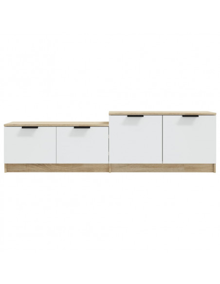 Mobile TV Bianco Rovere Sonoma 158,5x36x45 cm Legno Multistrato