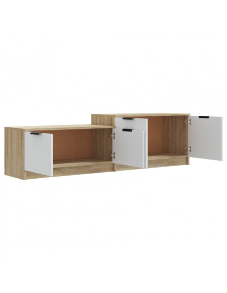 Mobile TV Bianco Rovere Sonoma 158,5x36x45 cm Legno Multistrato