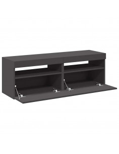 Mobili Porta TV con Luci LED 2 pz Grigi 60x35x40 cm