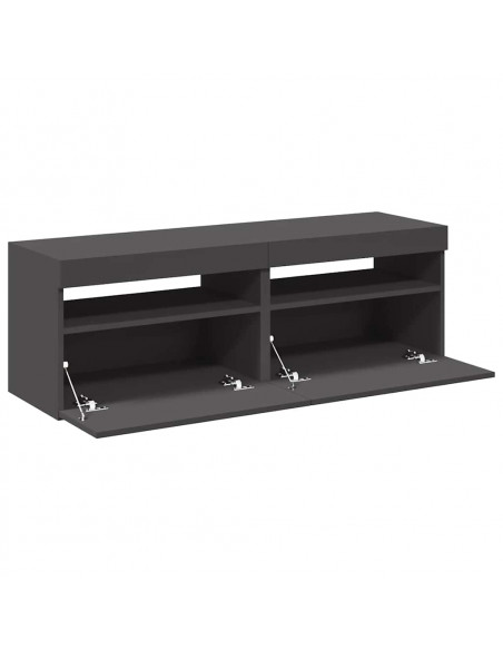 Mobili Porta TV con Luci LED 2 pz Grigi 60x35x40 cm