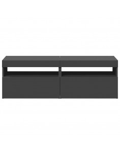 Mobili Porta TV con Luci LED 2 pz Grigi 60x35x40 cm 2