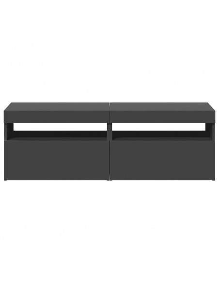 Mobili Porta TV con Luci LED 2 pz Grigi 60x35x40 cm