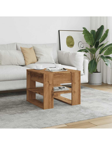 Tavolino Salotto Rovere Artigianale 55,5x55x45 cm in Truciolato