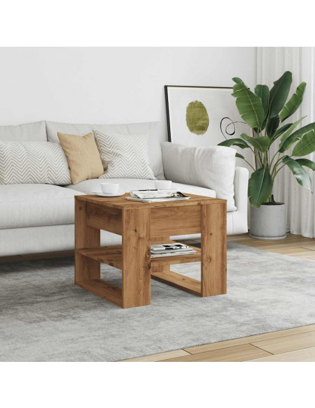 Tavolino Salotto Rovere Artigianale 55,5x55x45 cm in Truciolato
