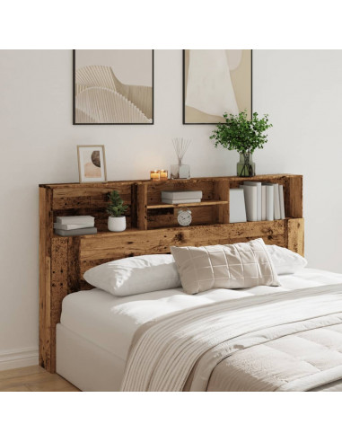 Testiera con Contenitore Legno 180x19x103,5 cm in Truciolato