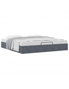 Struttura Letto Pouf senza Materasso 200x200 cm in Velluto 2