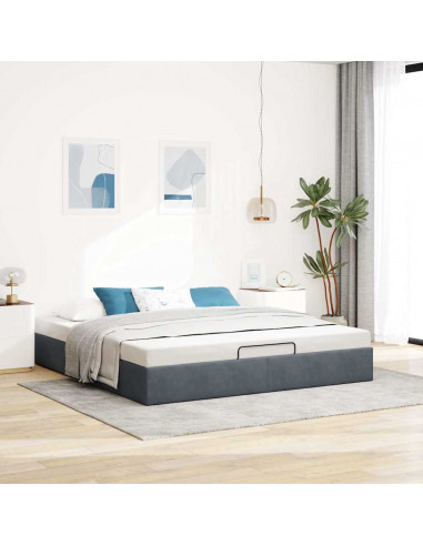 Struttura Letto Pouf senza Materasso 200x200 cm in Velluto