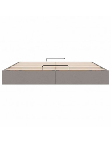 Struttura Letto Pouf senza Materasso Tortora 180x200 cm Tessuto