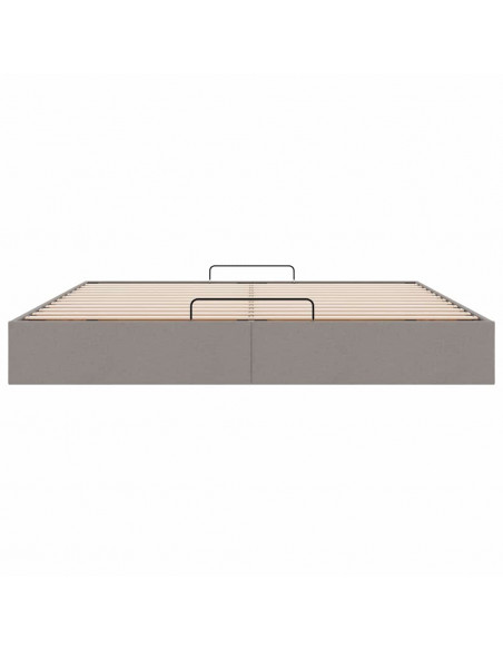 Struttura Letto Pouf senza Materasso Tortora 180x200 cm Tessuto