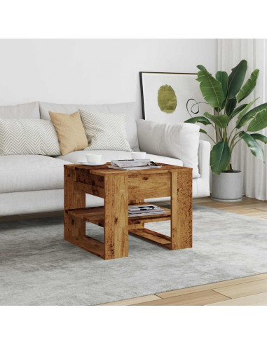 Tavolino da Salotto Legno Vecchio 55,5x55x45 cm in Truciolato