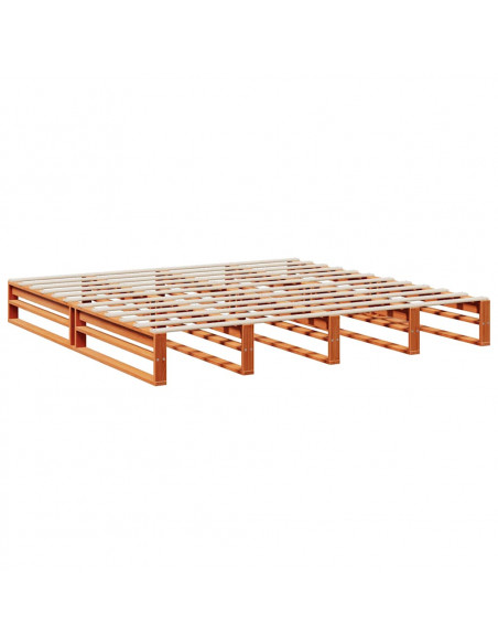 Letto Libreria senza Materasso Marrone Cera 180x200 cm in Pino