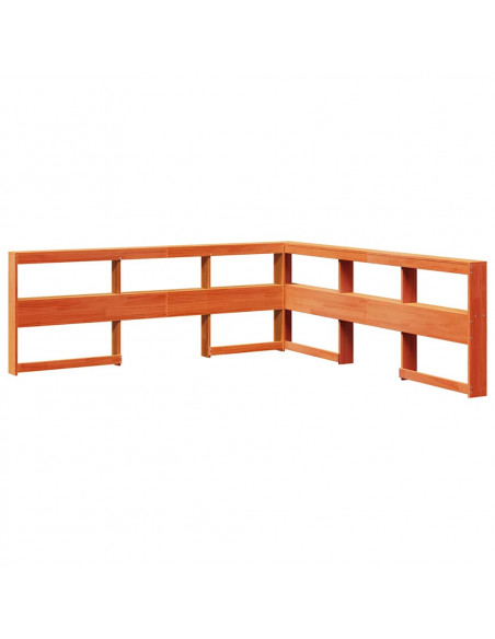 Letto Libreria senza Materasso Marrone Cera 180x200 cm in Pino