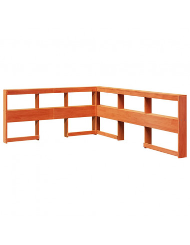 Letto Libreria senza Materasso Marrone Cera 160x200 cm in Pino