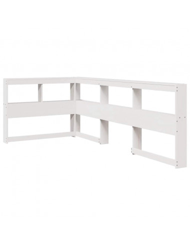 Letto Libreria senza Materasso Bianco 90x190 cm Massello Pino
