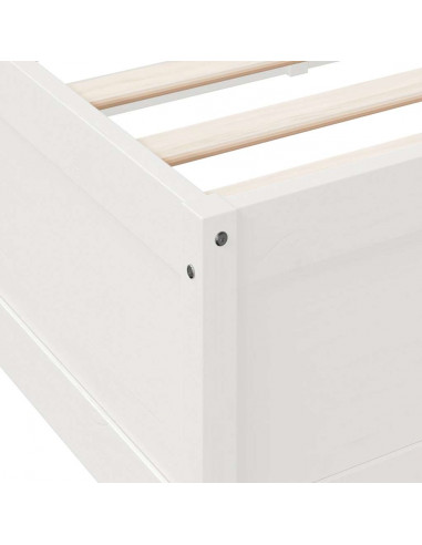 Letto Libreria senza Materasso Bianco 90x190 cm Massello Pino