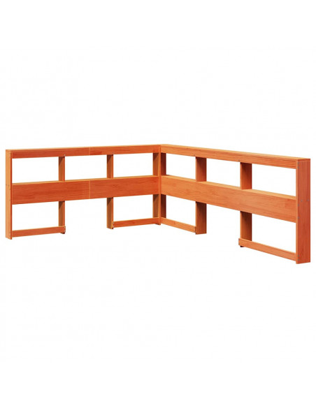 Letto Libreria senza Materasso Marrone Cera 150x200 cm in Pino