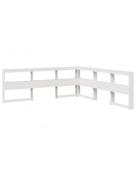 Letto Libreria senza Materasso Bianco 200x200 cm Legno di Pino