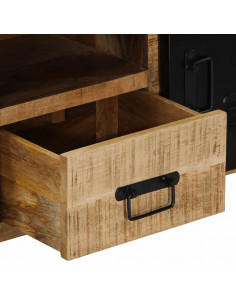 Mobile Porta TV 100x30x40 cm in Legno Massello di Mango Grezzo 2