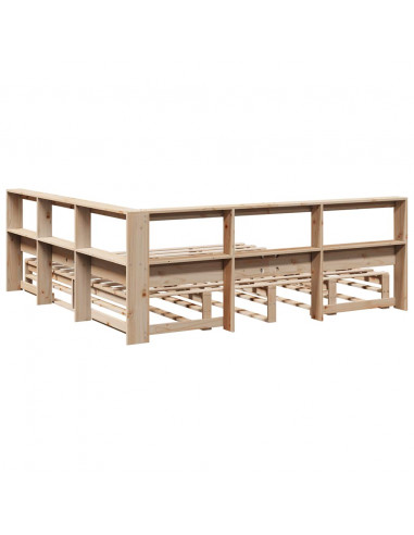 Letto Libreria senza Materasso 180x200 cm in Legno di Pino