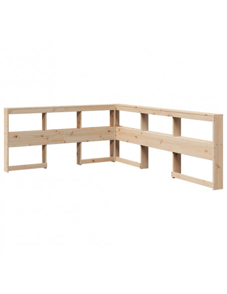 Letto Libreria senza Materasso 140x200 cm in Legno di Pino