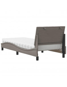 Letto con Materasso Tortora 90x200 cm in Tessuto