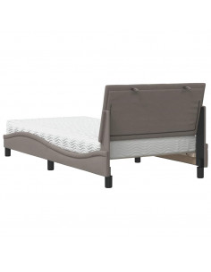 Letto con Materasso Tortora 100x200 cm in Tessuto
