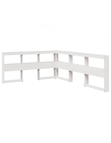 Letto Libreria senza Materasso Bianco 150x200 cm Legno di Pino