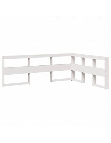 Letto Libreria senza Materasso Bianco 140x200 cm Legno di Pino
