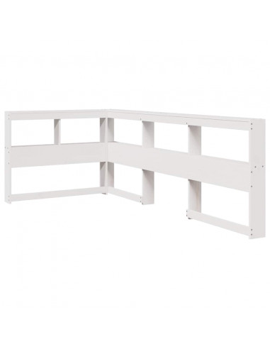 Letto Libreria senza Materasso Bianco 100x200 cm Legno di Pino