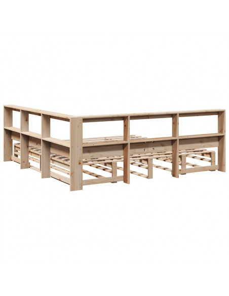 Letto Libreria senza Materasso 200x200 cm in Legno di Pino