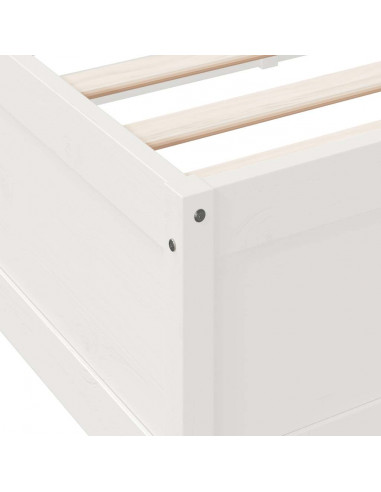 Letto Libreria senza Materasso Bianca 90x200 cm Legno di Pino