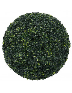 Sfere di Bosso Artificiale con Luci LED 2 pz Verdi 52 cm 2