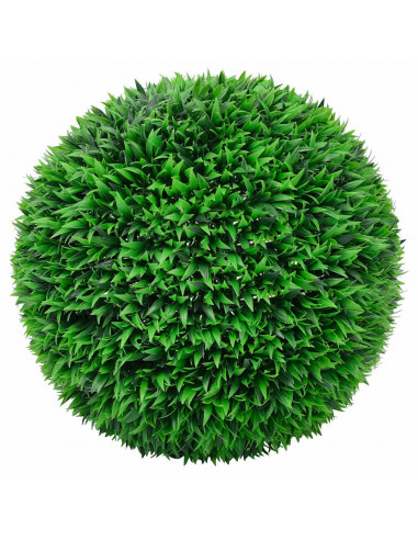 Sfere di Bosso Artificiale con Luci LED 2 pz Verdi 55 cm