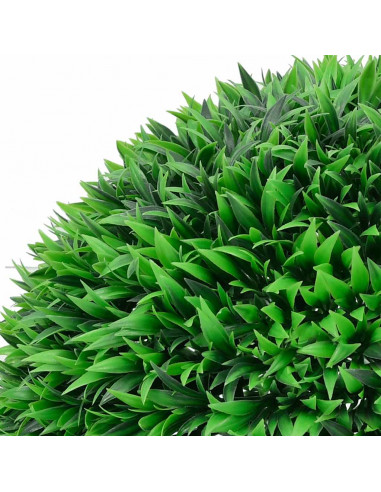 Sfere di Bosso Artificiale con Luci LED 2 pz Verdi 55 cm