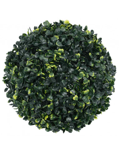 Sfere di Bosso Artificiale con Luci LED 2 pz Verdi 45 cm