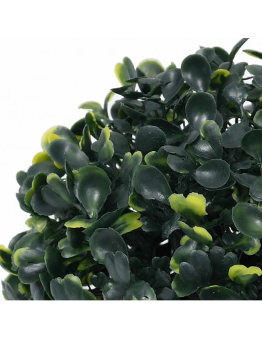 Sfere di Bosso Artificiale con Luci LED 2 pz Verdi 45 cm