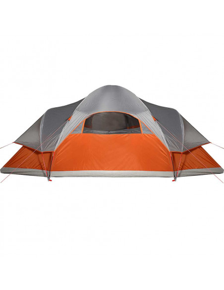 Tenda da Campeggio a Cupola 9 Persone Grigio e Arancione