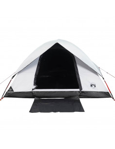 Tenda Campeggio a Cupola 4 Persone Bianca Tessuto Impermeabile 2