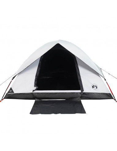 Tenda Campeggio a Cupola 4 Persone Bianca Tessuto Impermeabile