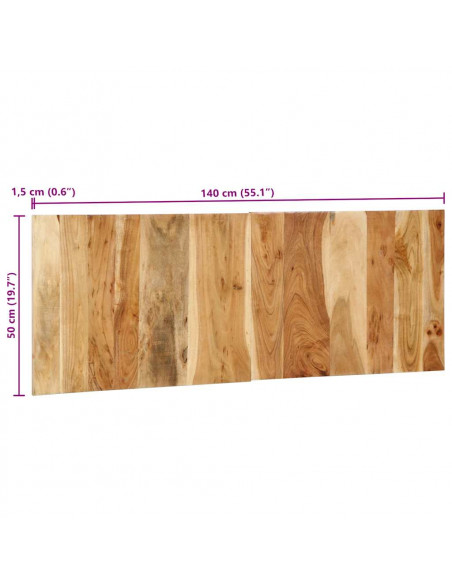 Testiera 140 cm in Legno Massello di Acacia