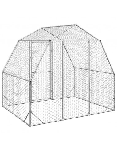 Recinto per Polli 2,5x2x2,25 m in Acciaio Zincato