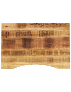 Piano Scrivania con Curva 80x50x2,5 cm Massello Grezzo di Mango