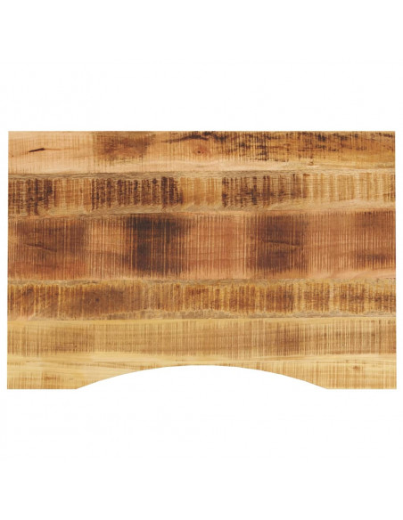 Piano Scrivania con Curva 80x50x2,5 cm Massello Grezzo di Mango