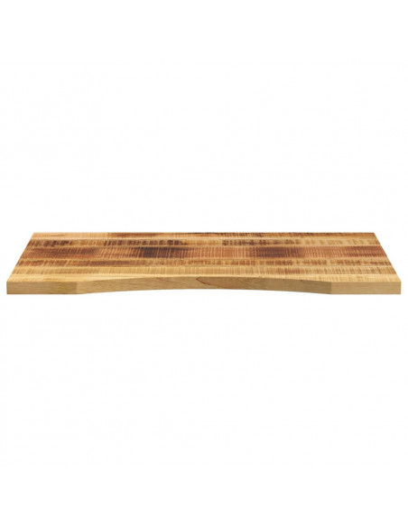 Piano Scrivania con Curva 90x50x2,5 cm Massello Grezzo di Mango