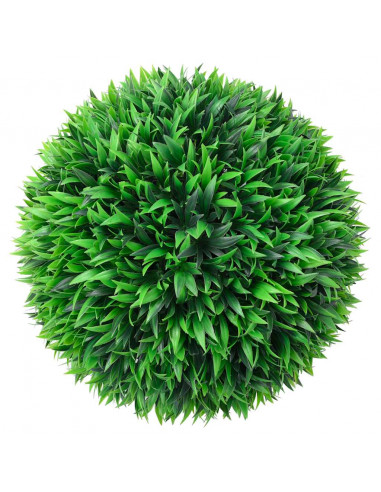 Sfere di Bosso Artificiale con Luci LED 2 pz Verdi 38 cm