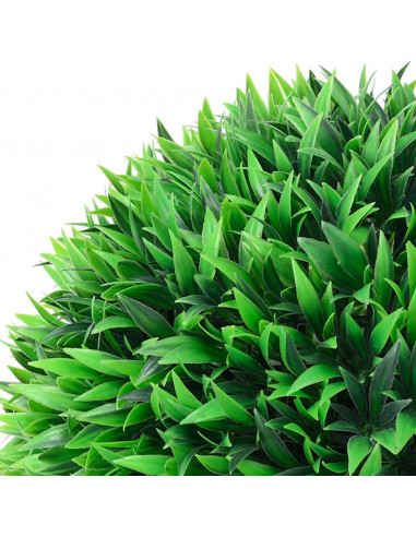 Sfere di Bosso Artificiale con Luci LED 2 pz Verdi 38 cm