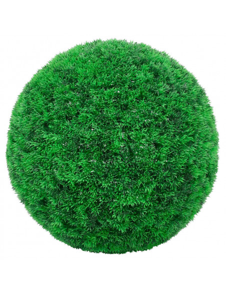 Sfere di Bosso Artificiale con Luci LED 2 pz Verdi 35 cm