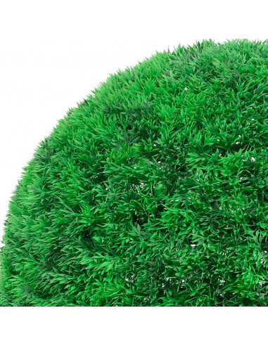 Sfere di Bosso Artificiale con Luci LED 2 pz Verdi 35 cm