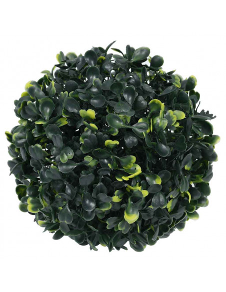 Sfere di Bosso Artificiale con Luci LED 2 pz Verdi 22 cm