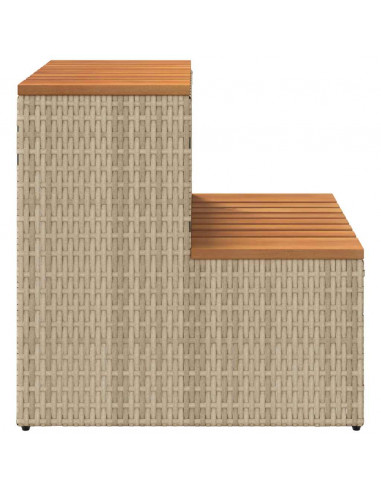 Bordo per Vasca Idromassaggio Beige Polyrattan&Massello Acacia